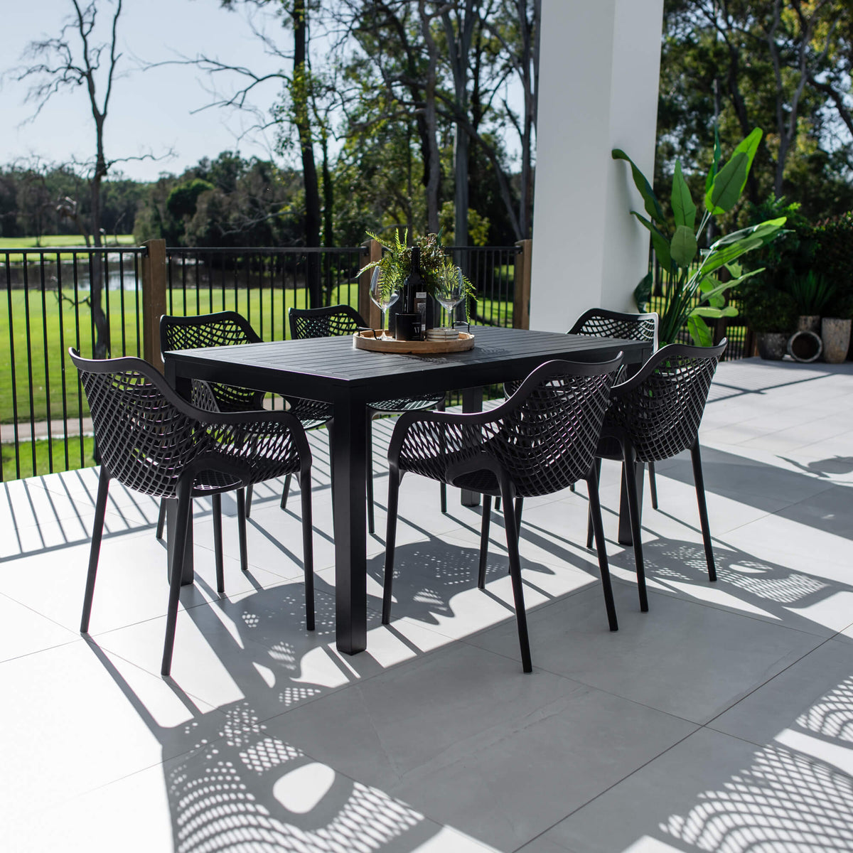 best-outdoor-furniture-Roma XL Aria - 7pce (150x80) - Outdoor Dining Set #color_BLACK