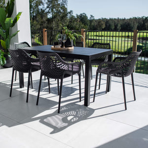 best-outdoor-furniture-Roma XL Aria - 7pce (150x80) - Outdoor Dining Set #color_BLACK