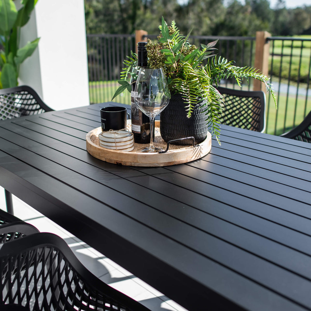 best-outdoor-furniture-Roma XL Aria - 7pce (150x80) - Outdoor Dining Set #color_BLACK