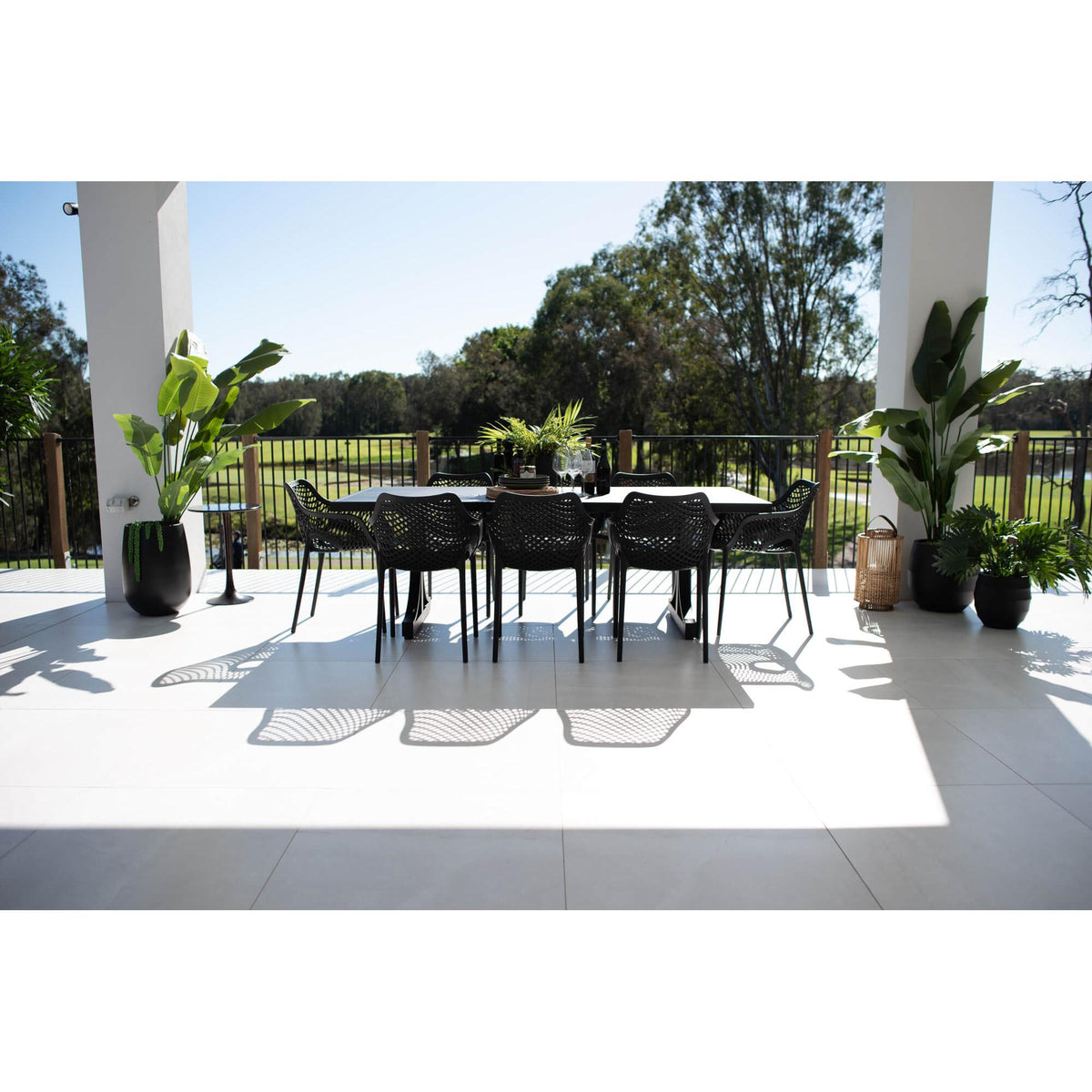 Roma XL - Bergen Moon Slat - 9pce Outdoor Dining Set (220x100cm)