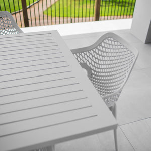 best-outdoor-furniture-Roma XL - Bergen Moon Slat - 7pce Outdoor Dining Set (180cm) White