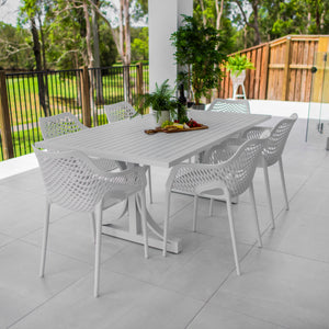 best-outdoor-furniture-Roma XL - Bergen Moon Slat - 7pce Outdoor Dining Set (180cm) White