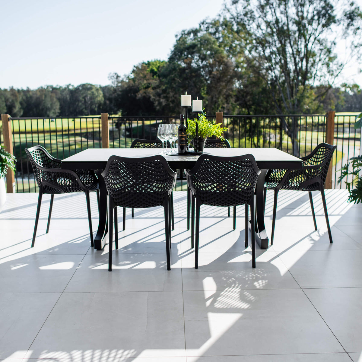 best-outdoor-furniture-Roma XL Ceramic - 7pce (180x100) - Outdoor Dining Set #color_BLACK