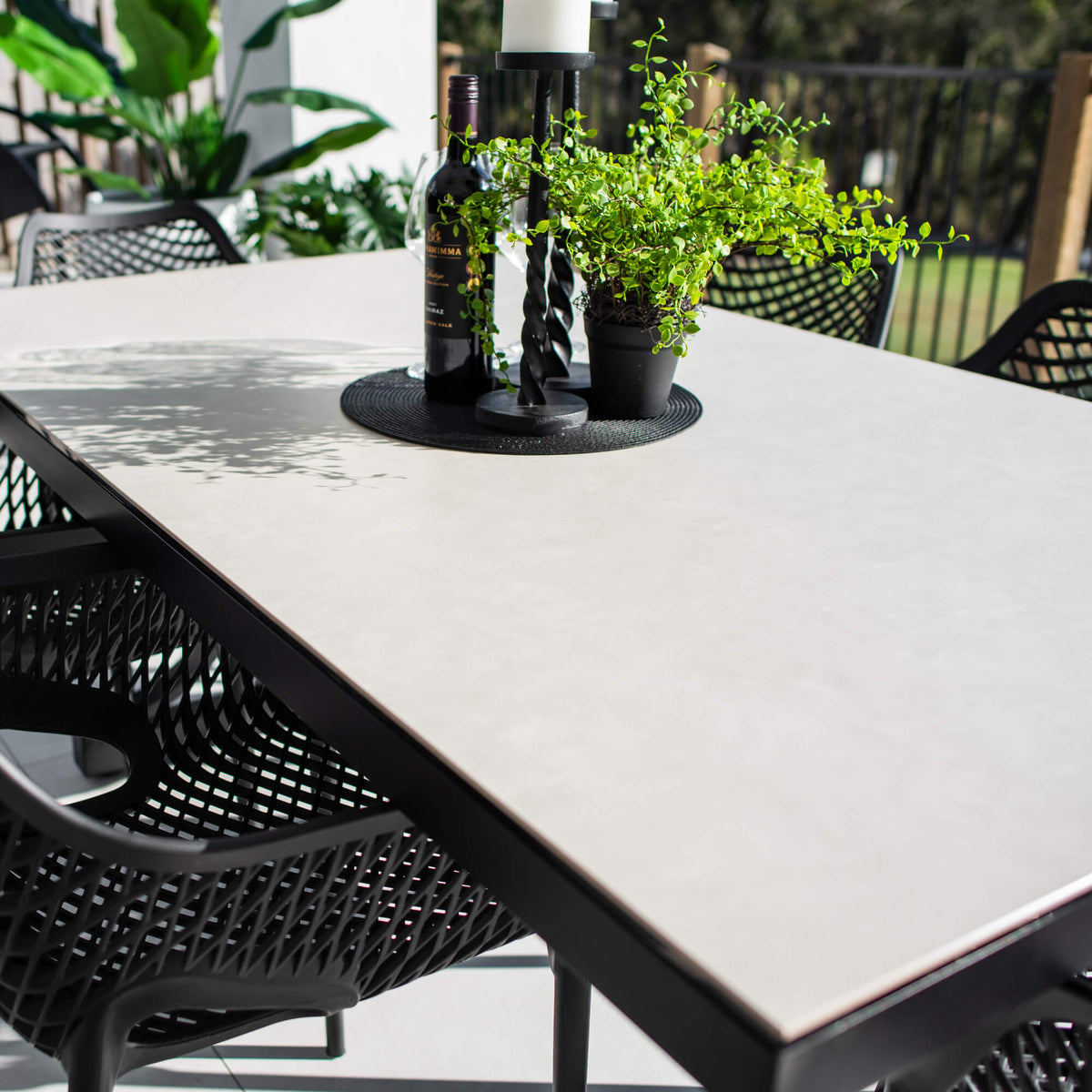 best-outdoor-furniture-Roma XL Ceramic - 7pce (180x100) - Outdoor Dining Set #color_BLACK