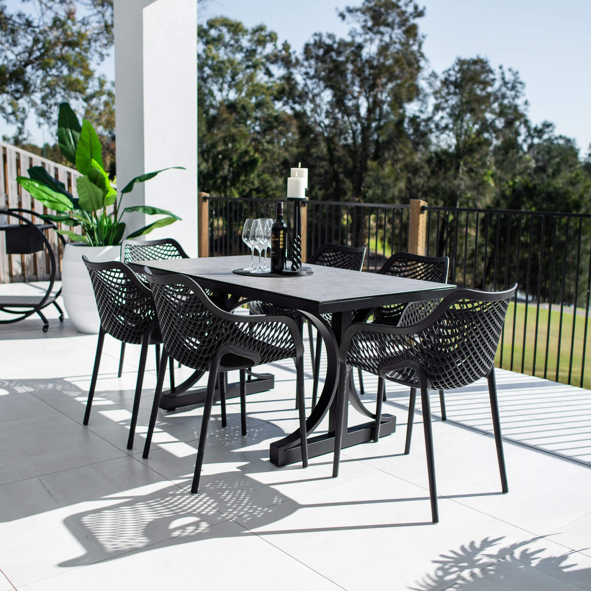 best-outdoor-furniture-Roma XL Chester Moon - 7pce (150x80) - Outdoor Dining Set #color_BLACK
