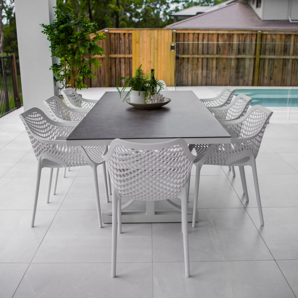 best-outdoor-furniture-Roma XL - Chester Moon - 9pce Outdoor Dining Set (215cm) Grey Top on White Frame #color_WHITE