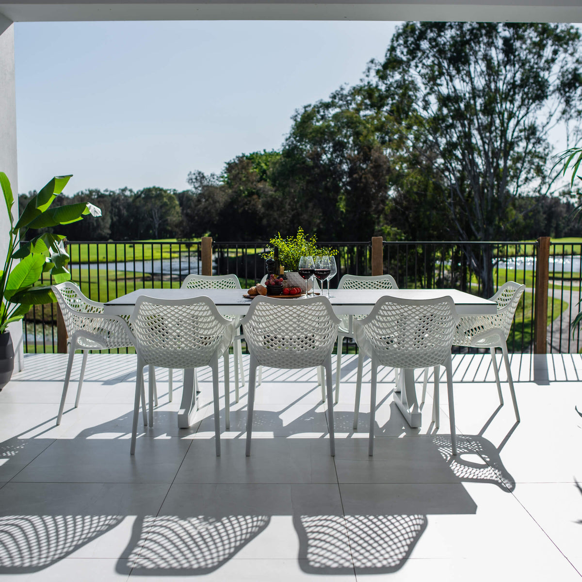best-outdoor-furniture-Roma XL - Chester Moon - 9pce Outdoor Dining Set (215cm) Grey Top on White Frame #color_BLACK