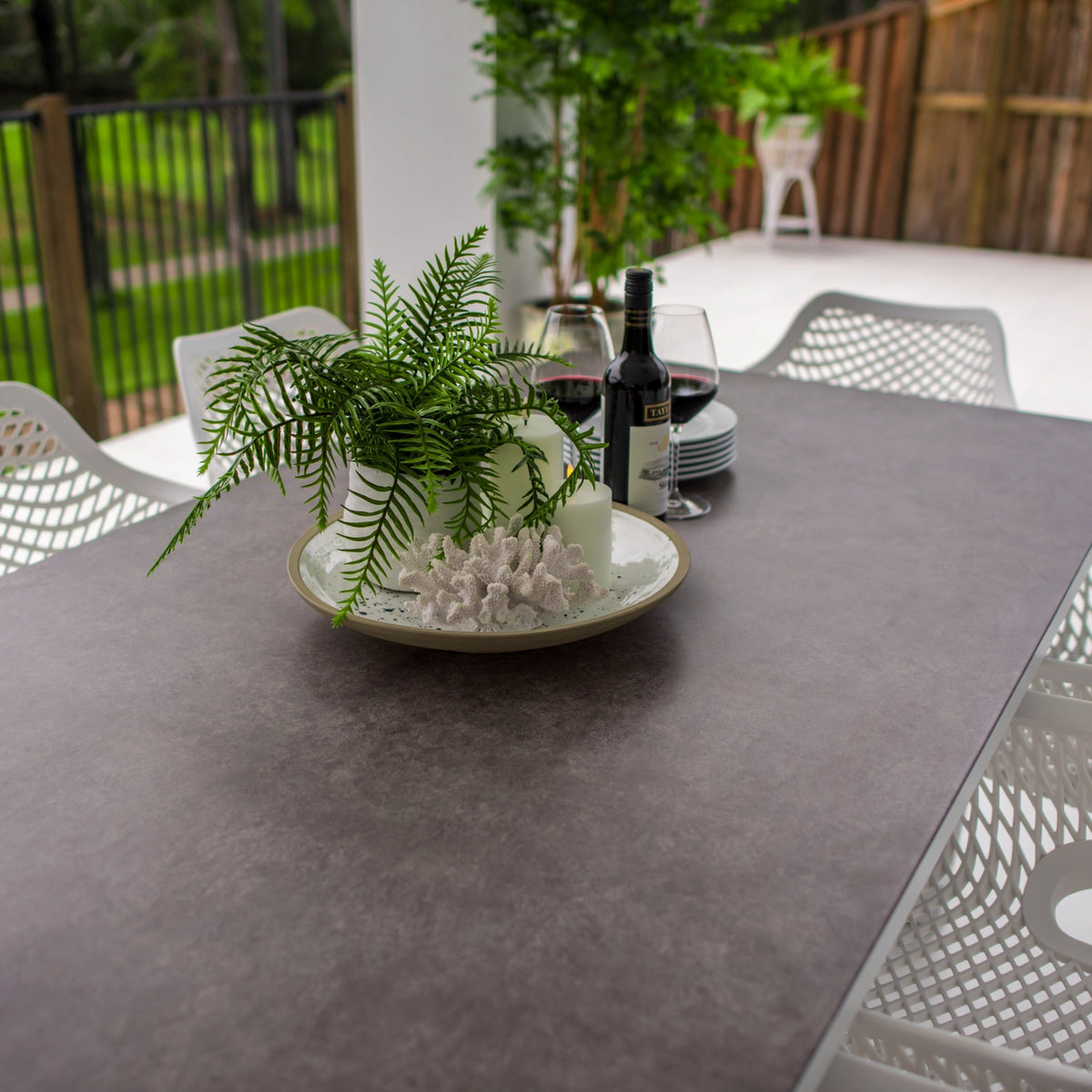best-outdoor-furniture-Roma XL - Chester Moon - 9pce Outdoor Dining Set (215cm) Grey Top on White Frame #color_WHITE