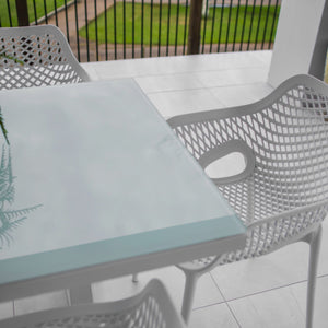 best-outdoor-furniture-Roma XL - Coast Moon - 7pce Outdoor Dining Set (150cm) White