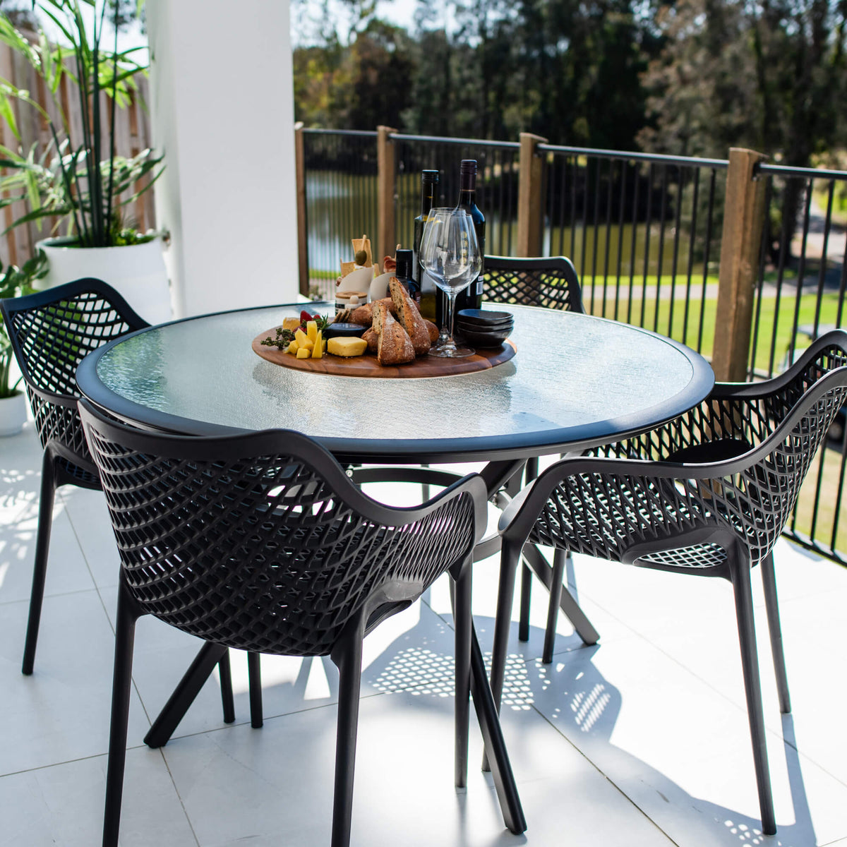 best-outdoor-furniture-Roma XL Coventry - 5pce (120x120) - Outdoor Dining Set #color_BLACK