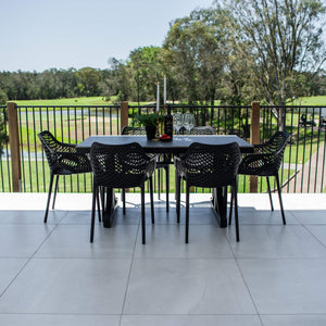 best-outdoor-furniture-Roma XL Malibu - 7pce (150x80) - Outdoor Dining Set  #color_BLACK