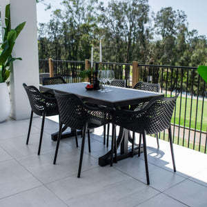 best-outdoor-furniture-Roma XL Malibu - 7pce (150x80) - Outdoor Dining Set  #color_BLACK