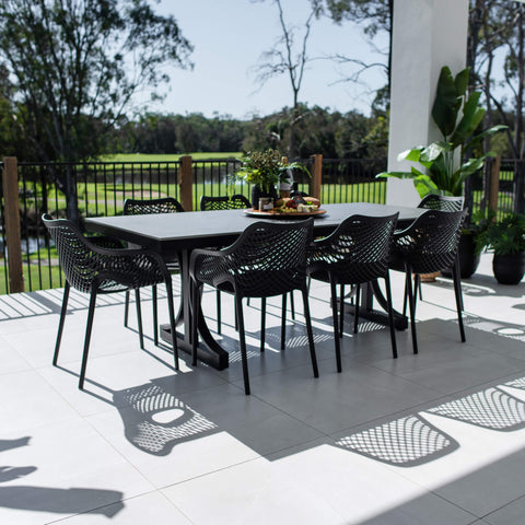 Roma XL Malibu - 9pce (215x100) - Outdoor Dining Set