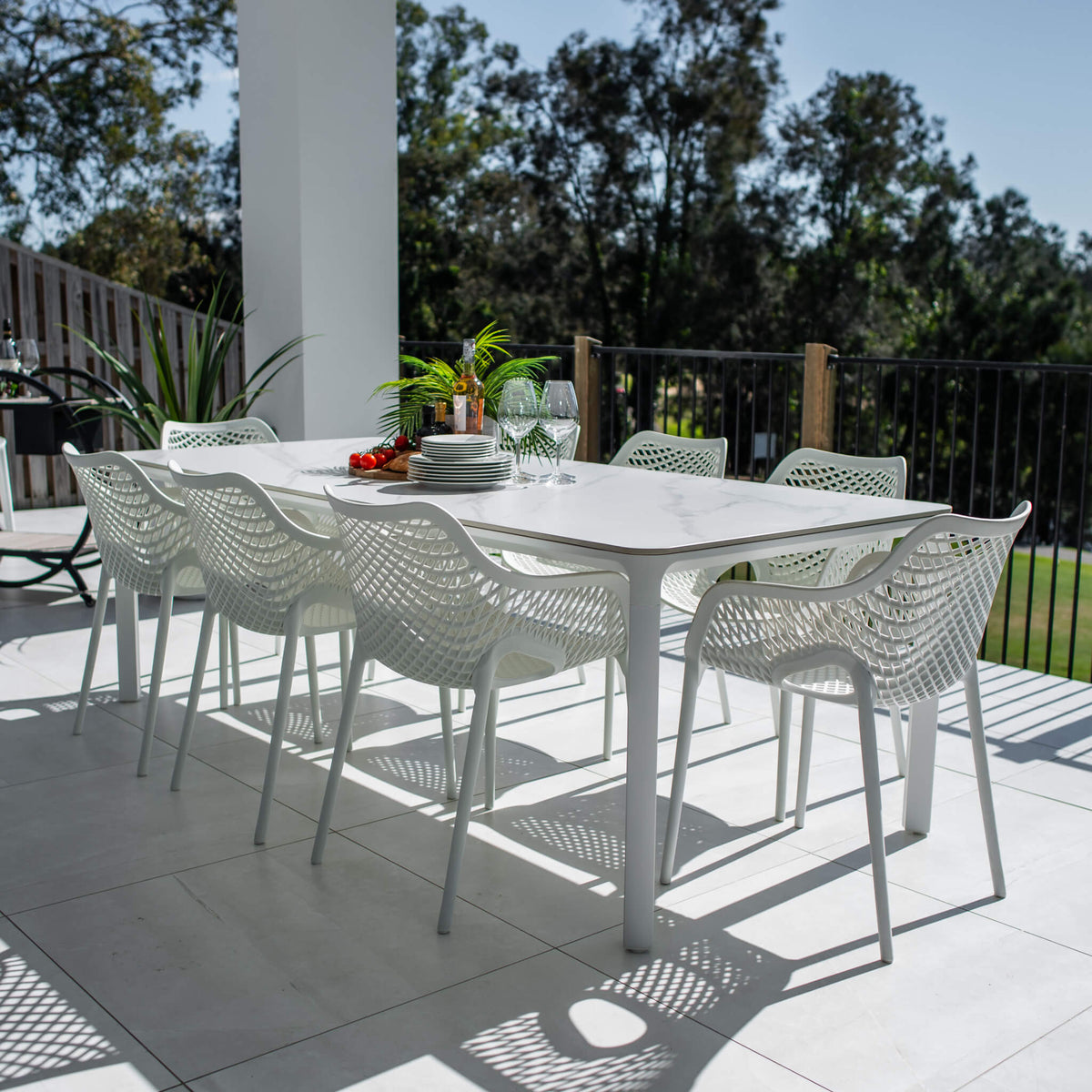 best-outdoor-furniture-Roma XL York - 9pce (220x100) - Outdoor Dining Set #color_WHITE-GREY