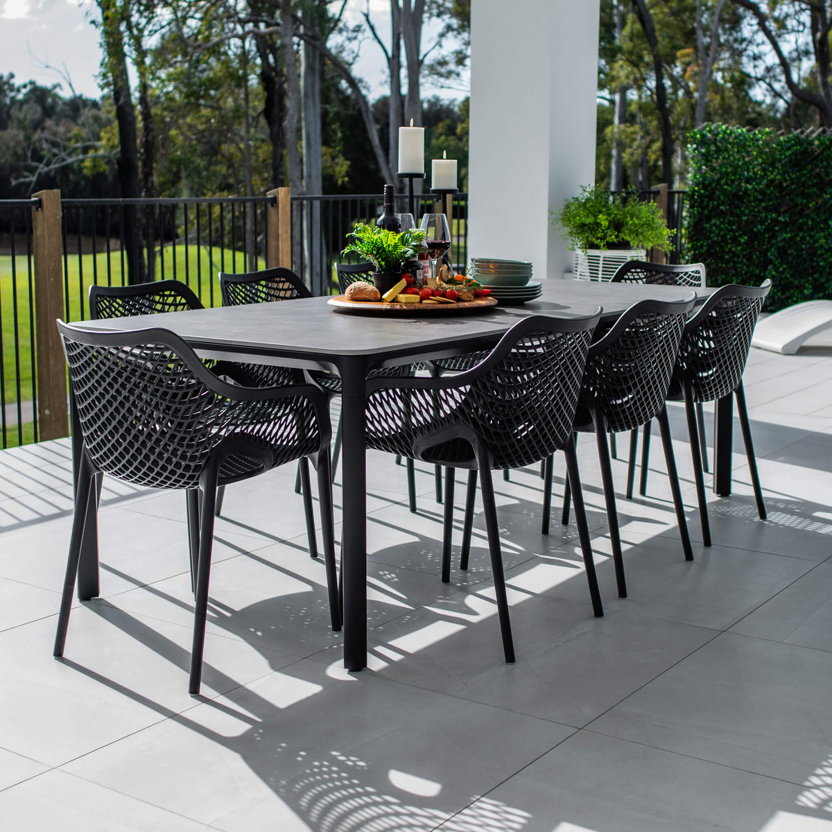 best-outdoor-furniture-Roma XL York - 9pce (220x100) - Outdoor Dining Set #color_BLACK-GREY