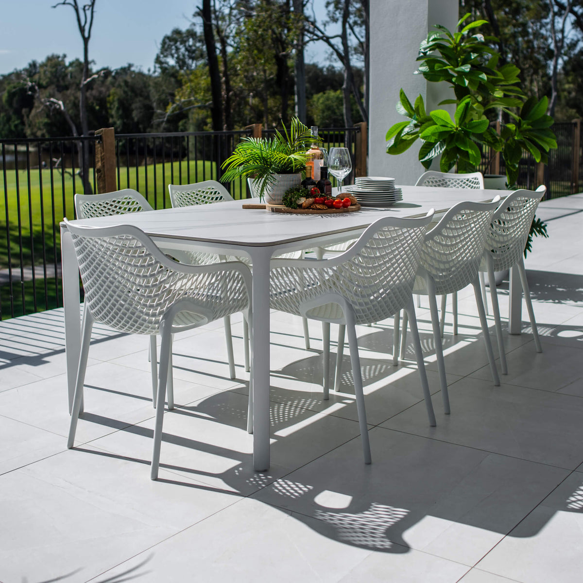 best-outdoor-furniture-Roma XL York - 9pce (220x100) - Outdoor Dining Set #color_WHITE-GREY