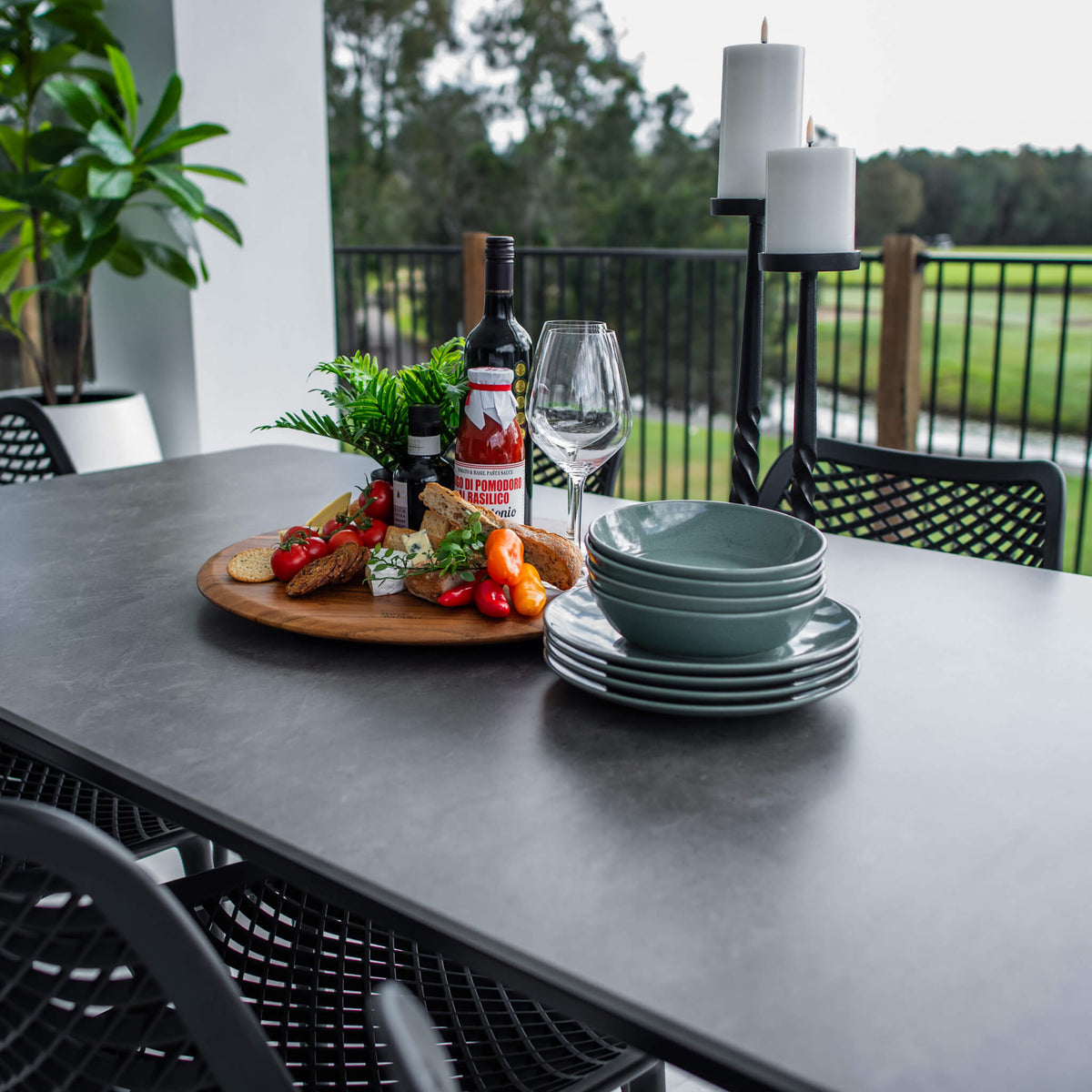 best-outdoor-furniture-Roma York - 9pce (220x100) - Outdoor Dining Set #color_BLACK-CHARCOAL