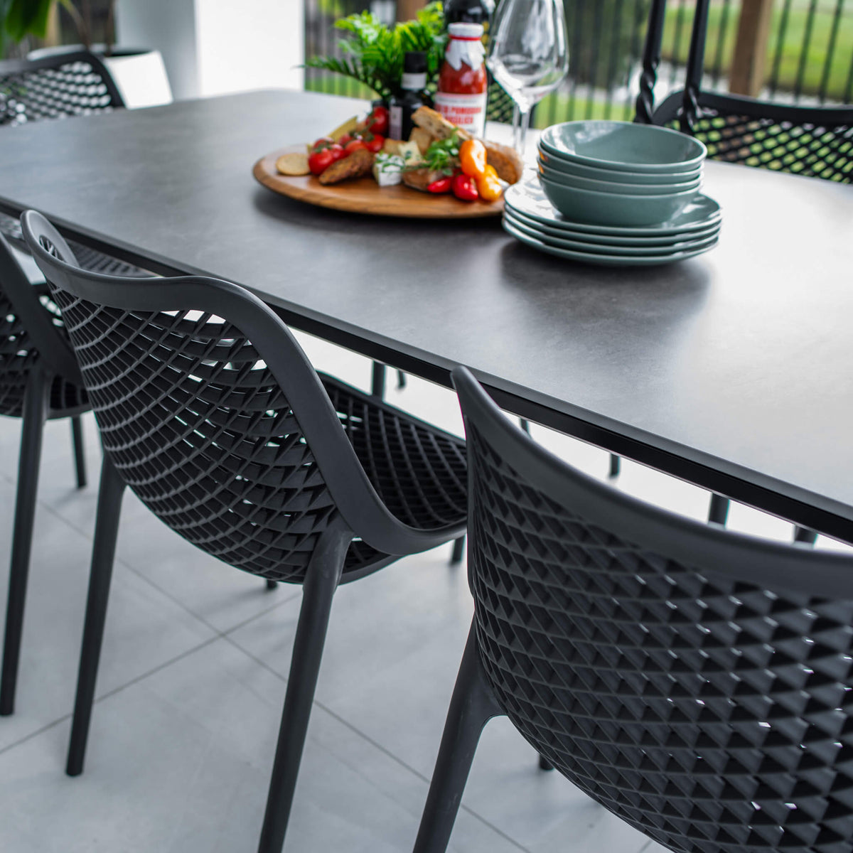 best-outdoor-furniture-Roma York - 9pce (220x100) - Outdoor Dining Set #color_BLACK-CHARCOAL