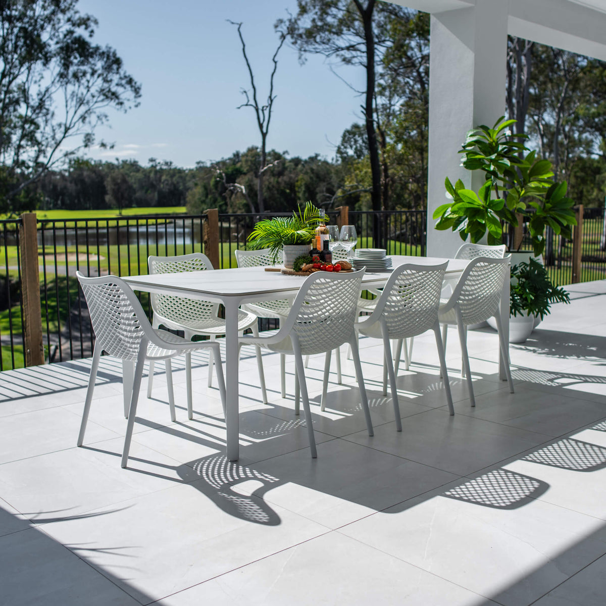 best-outdoor-furniture-Roma York - 9pce (220x100) - Outdoor Dining Set #color_WHITE-GREY