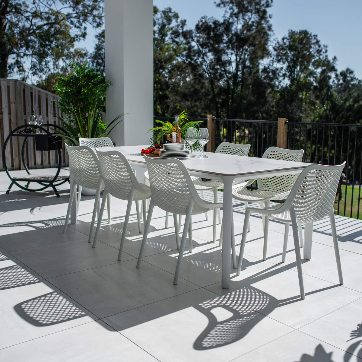 best-outdoor-furniture-Roma York - 9pce (220x100) - Outdoor Dining Set #color_WHITE-GREY