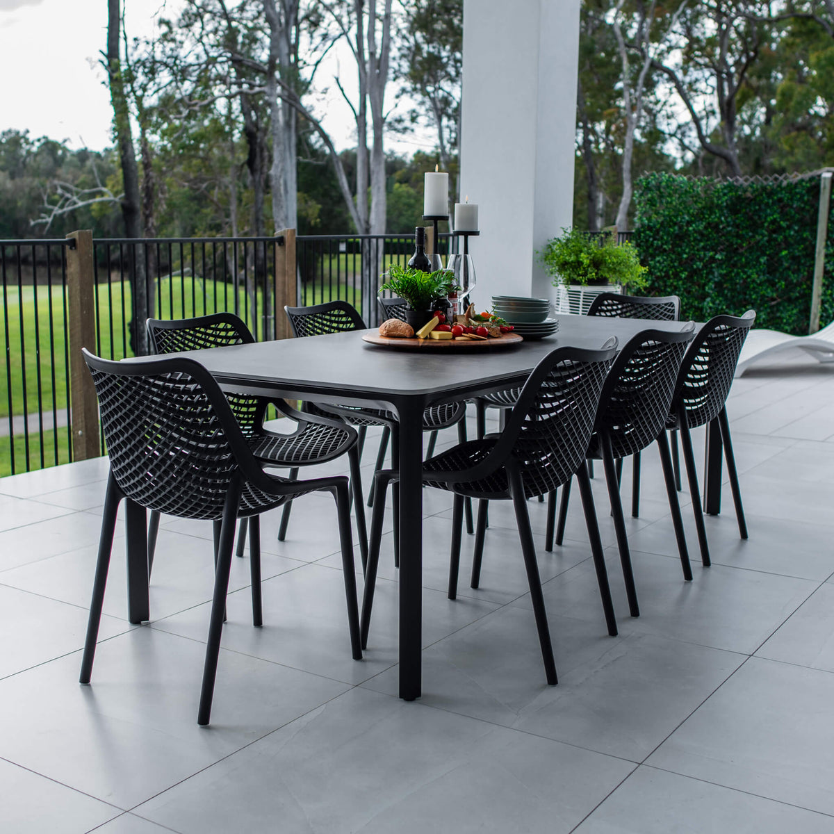 best-outdoor-furniture-Roma York - 9pce (220x100) - Outdoor Dining Set #color_BLACK-CHARCOAL