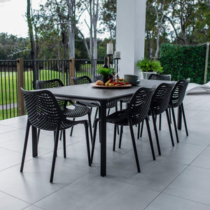 best-outdoor-furniture-Roma York - 9pce (220x100) - Outdoor Dining Set #color_BLACK-CHARCOAL