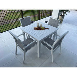 best-outdoor-furniture-Shelby - Alum Slat - 5pce Outdoor Dining Set (90cm)