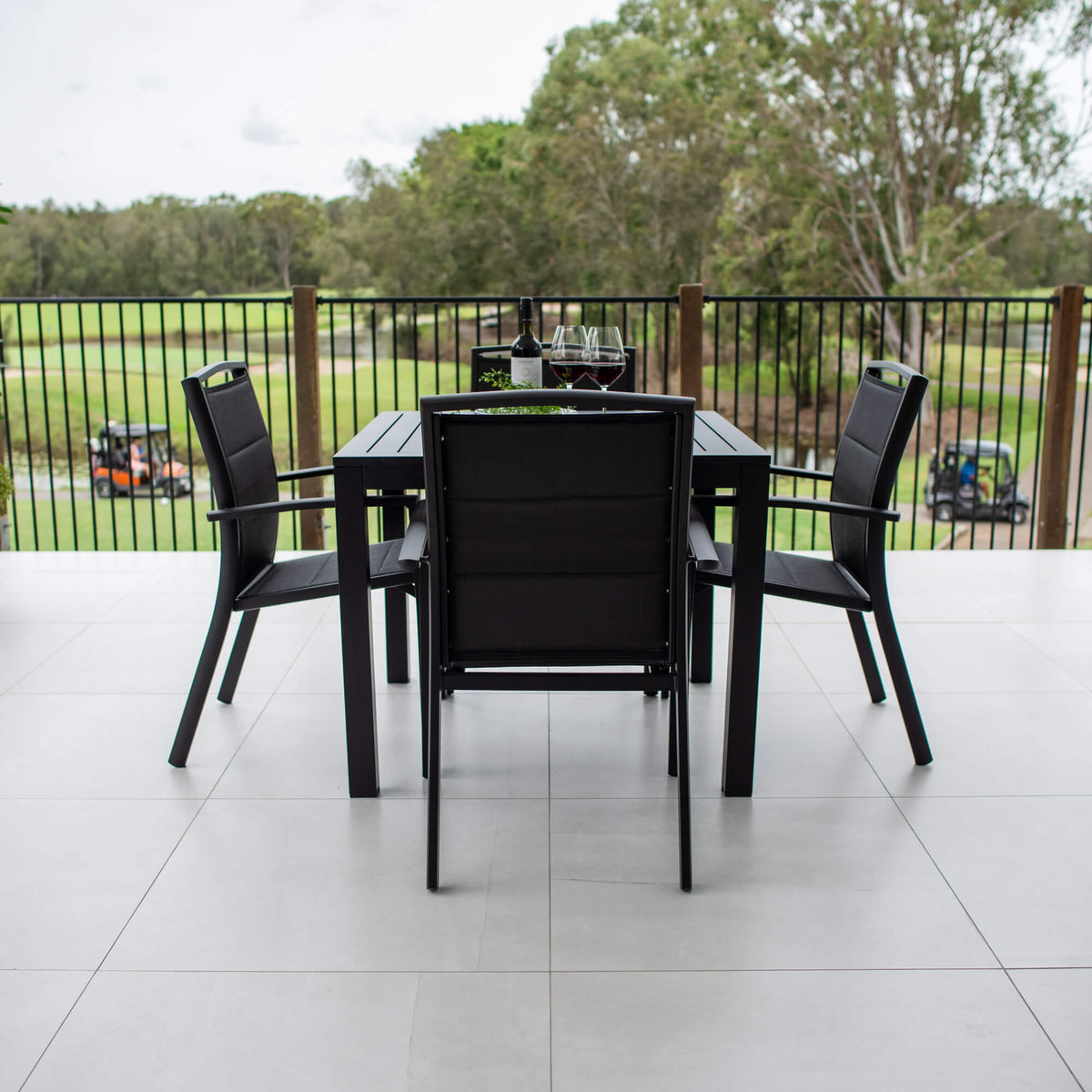 Shelby - Alum Slat - 5pce Outdoor Dining Set (90cm)