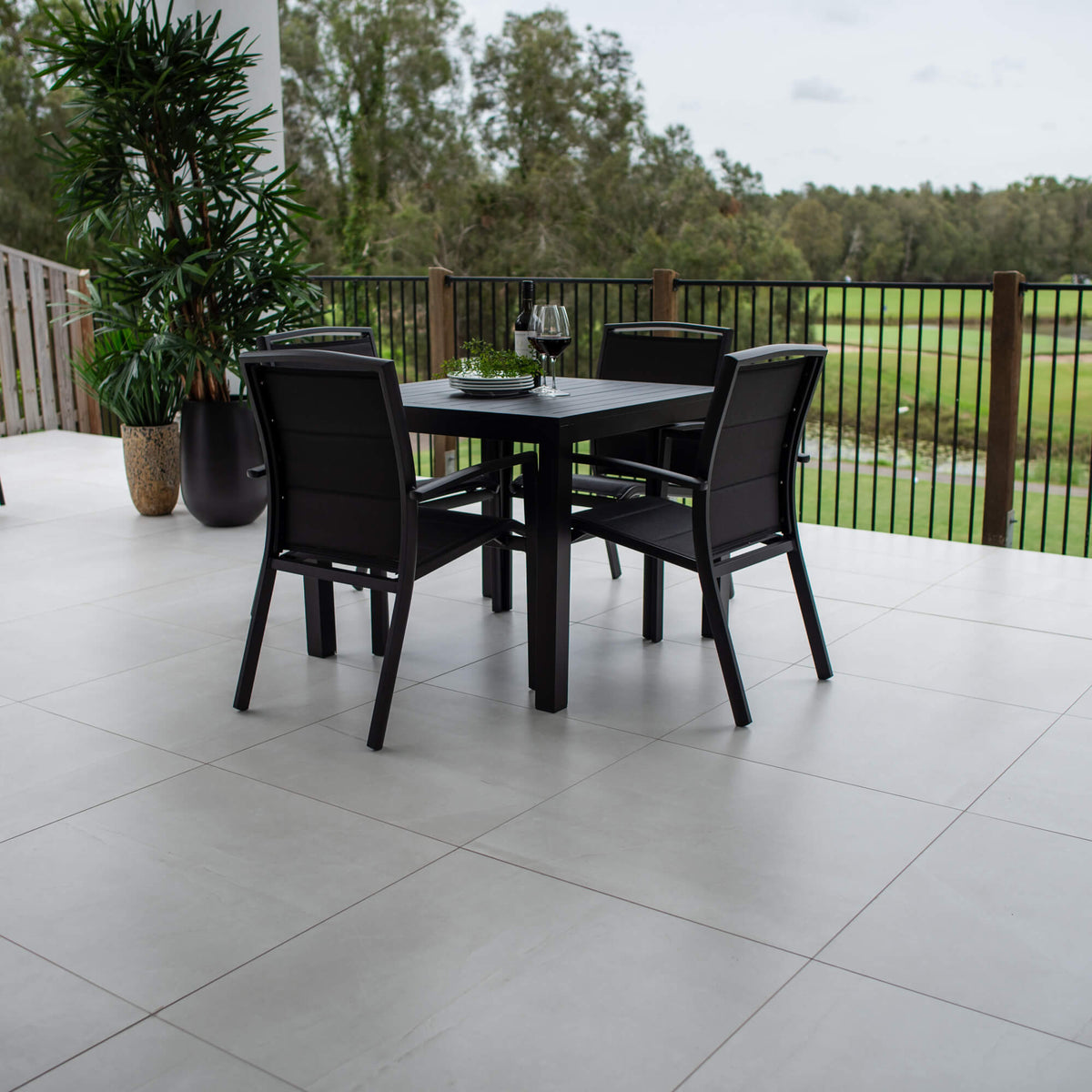 best-outdoor-furniture-Shelby - Alum Slat - 5pce Outdoor Dining Set (90cm) #color_BLACK