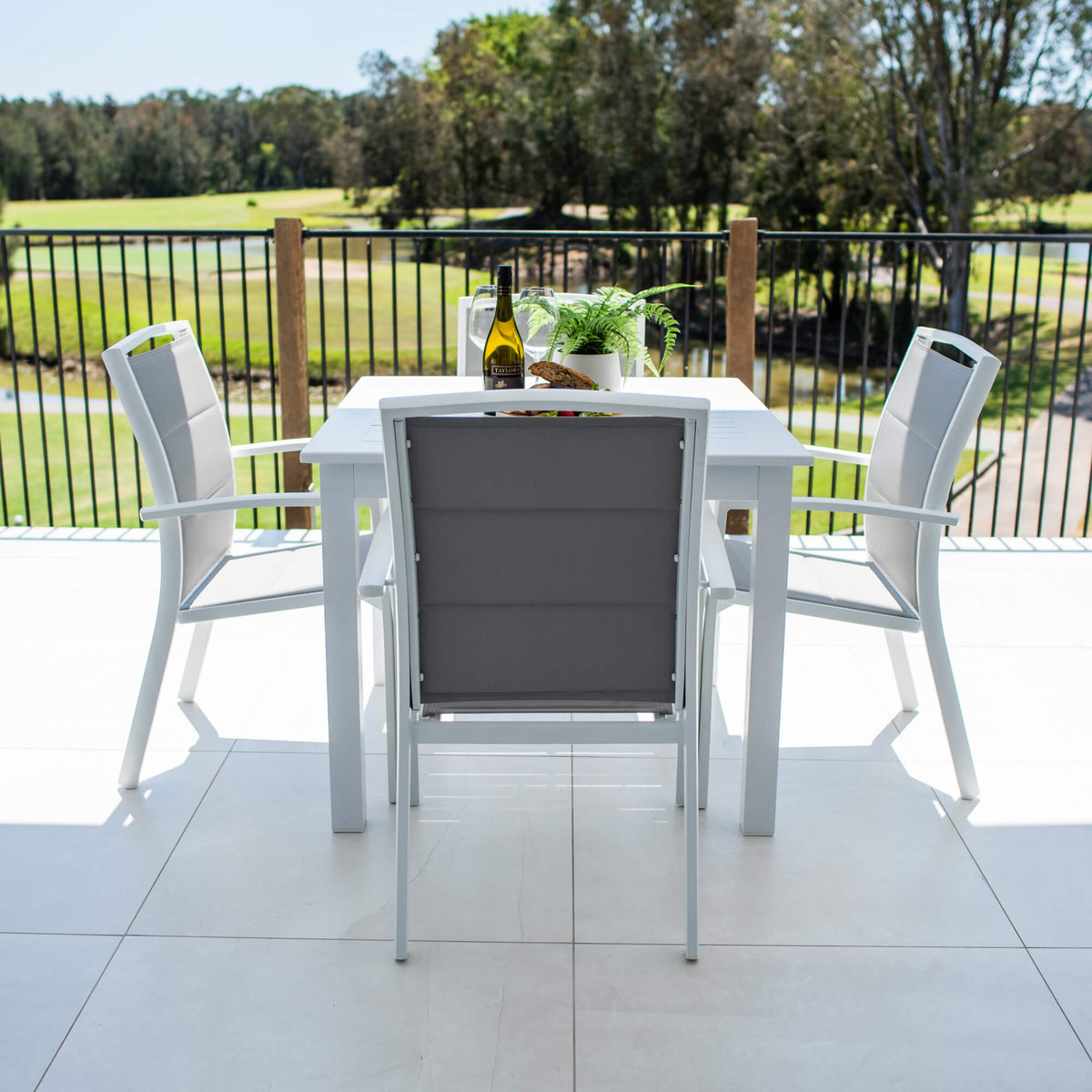Shelby - Alum Slat - 5pce Outdoor Dining Set (90cm)