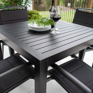 best-outdoor-furniture-Shelby - Alum Slat - 5pce Outdoor Dining Set (90cm) #color_BLACK