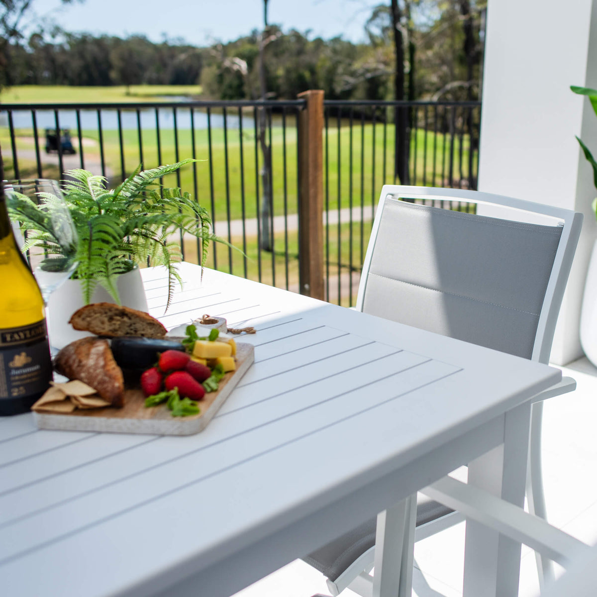 Shelby - Alum Slat - 5pce Outdoor Dining Set (90cm)