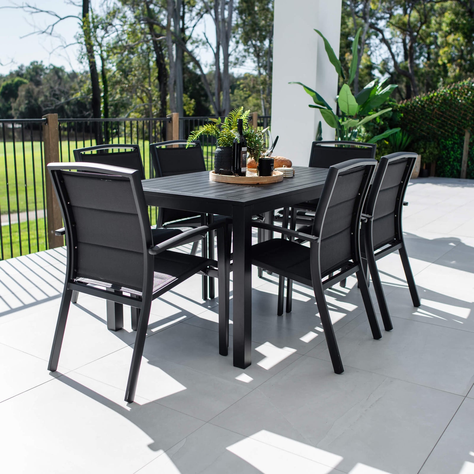 best-outdoor-furniture-Shelby Aria - 7pce (150x80) - Outdoor Dining Set #color_BLACK