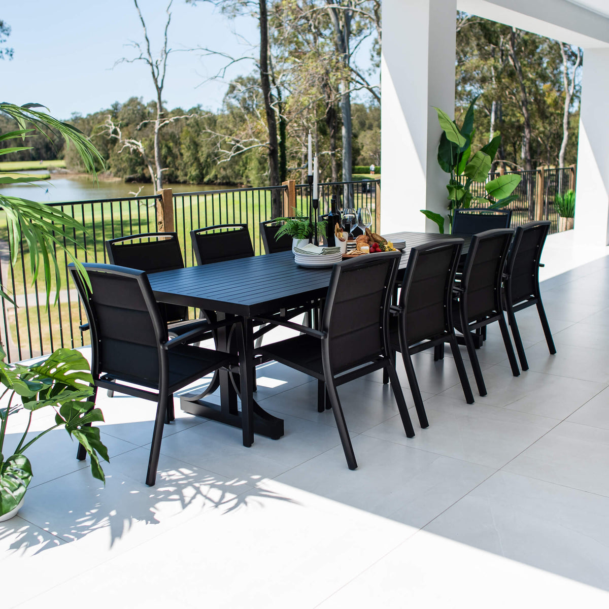 best-outdoor-furniture-Shelby Bergen - 11pce (280x100) - Outdoor Dining Set #color_BLACK