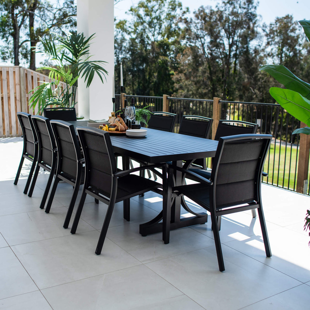 best-outdoor-furniture-Shelby Bergen - 11pce (280x100) - Outdoor Dining Set #color_BLACK