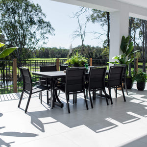 best-outdoor-furniture-Shelby-Bergen Moon Aluminium Slat - 9pce Outdoor Dining Set (220x100cm) #color_BLACK