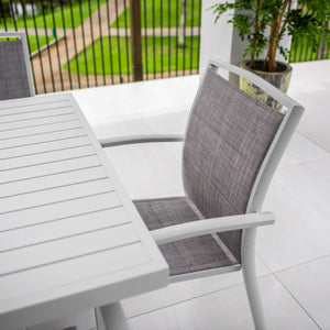 best-outdoor-furniture-Shelby-Bergen Moon Aluminium Slat - 9pce Outdoor Dining Set (220x100cm)