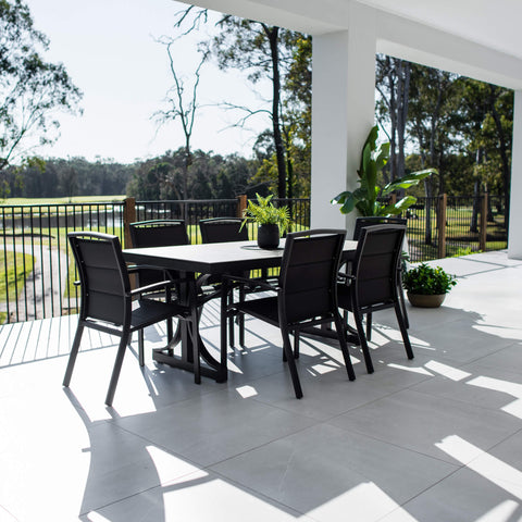 Shelby Ceramic - 7pce (180x100) - Outdoor Dining Set