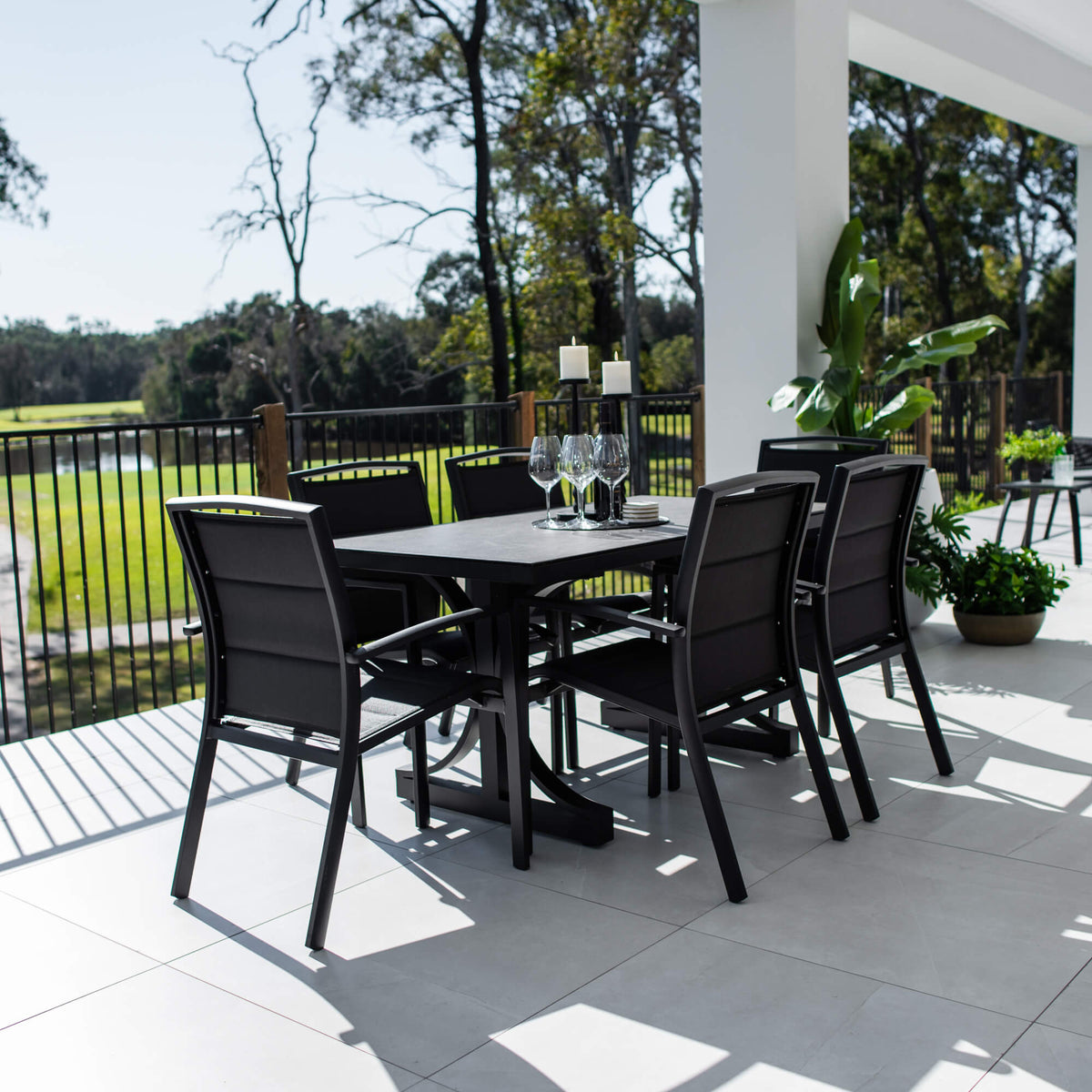 best-outdoor-furniture-Shelby Chester Moon - 7pce (150x80) - Outdoor Dining Set #color_BLACK