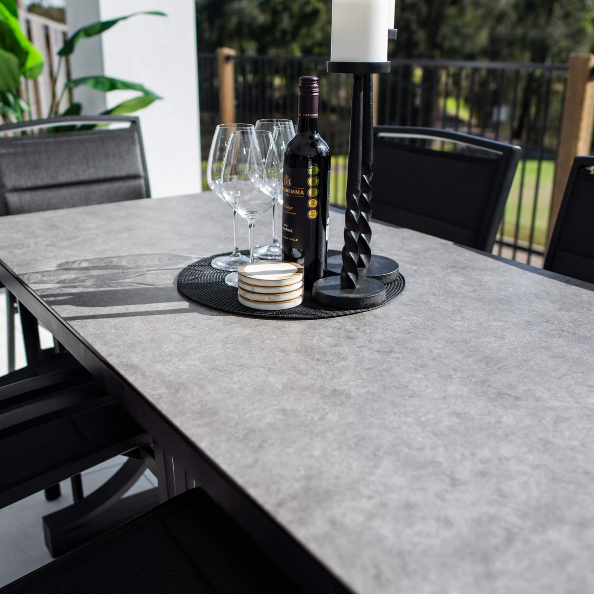 best-outdoor-furniture-Shelby Chester Moon - 7pce (150x80) - Outdoor Dining Set #color_BLACK