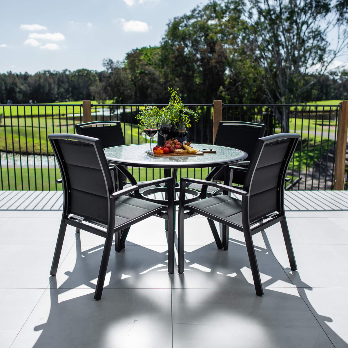 best-outdoor-furniture-Shelby Coventry - 5pce (105x105) - White/Grey Outdoor Dining Set #color_BLACK