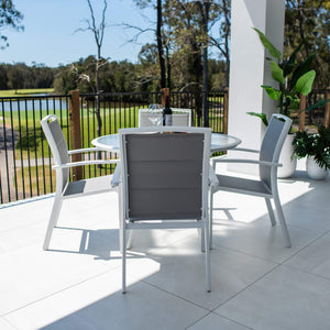 best-outdoor-furniture-Shelby Coventry - 5pce (105x105) - White/Grey Outdoor Dining Set #color_WHITE