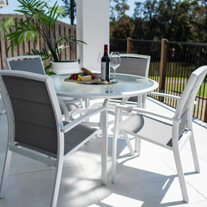 best-outdoor-furniture-Shelby Coventry - 5pce (105x105) - White/Grey Outdoor Dining Set #color_WHITE
