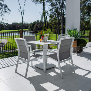 best-outdoor-furniture-Shelby Lennox - 5pce (80x80) - Outdoor Bistro Set - Outdoor Dining Set #color_WHITE