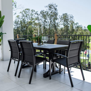 best-outdoor-furniture-Shelby Malibu - 7pce (150x80) - Outdoor Dining Set #color_BLACK