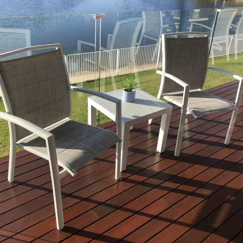 Shelby - Slat Side - 3pce Outdoor Chat Set