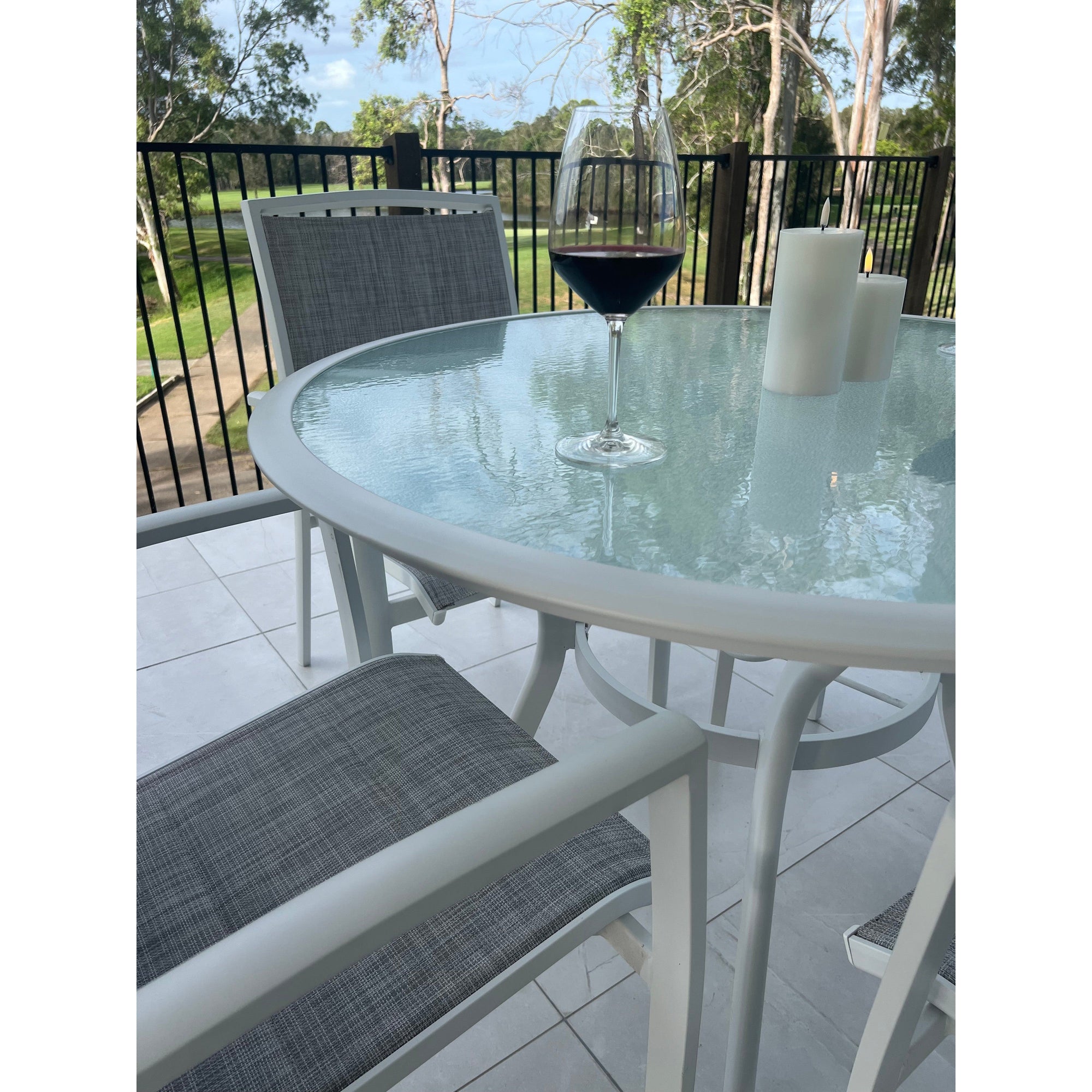 best-outdoor-furniture-Shelby/Coventry 105cm - 5pce Outdoor Dining Set White/Grey