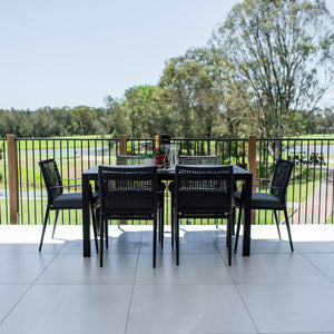 best-outdoor-furniture-Vienna Rope Aria - 7pce (150x80) - Outdoor Dining Set #color_BLACK