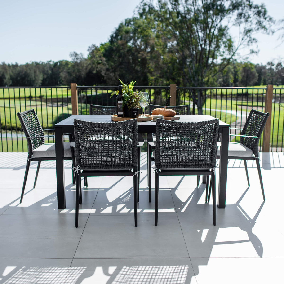 best-outdoor-furniture-Vienna Rope Aria - 7pce (150x80) - Outdoor Dining Set #color_BLACK