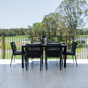 best-outdoor-furniture-Vienna Rope Aria - 7pce (150x80) - Outdoor Dining Set #color_BLACK